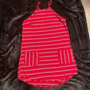 Red stripped dress